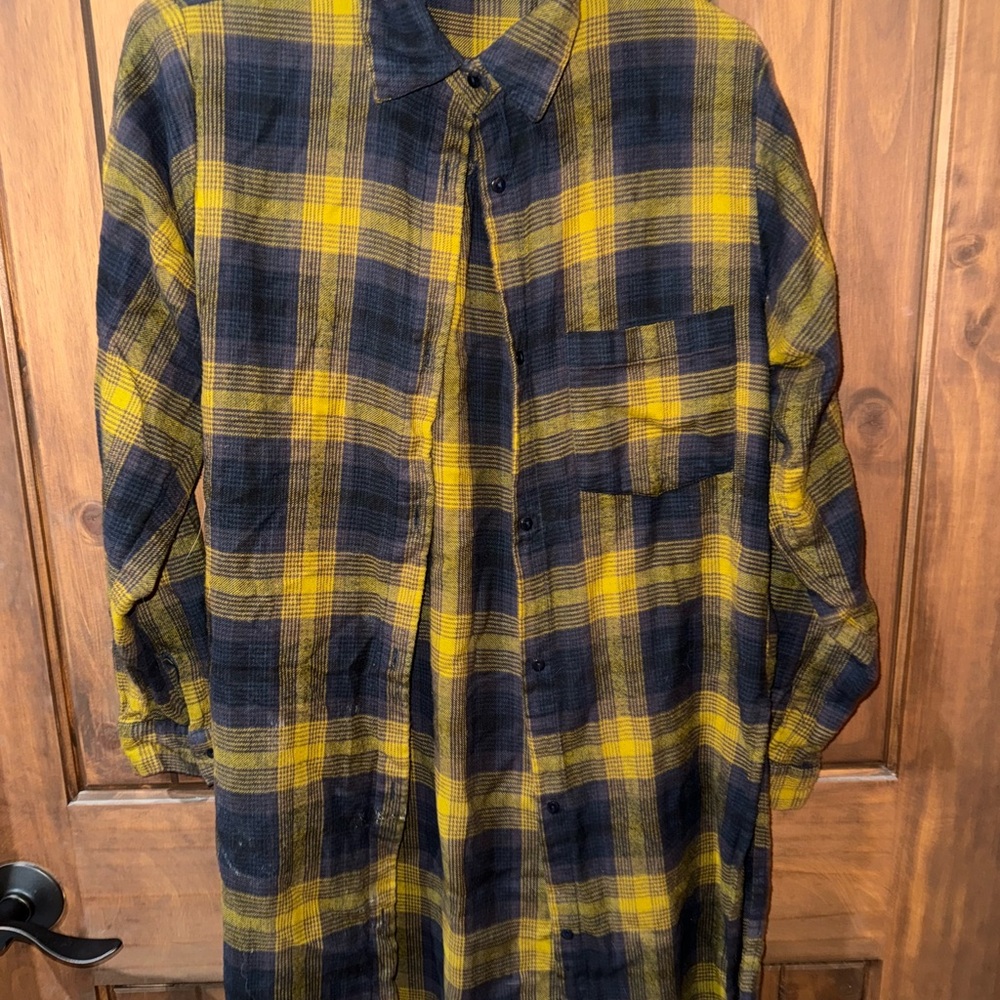 Yellow and BrownPlaid Shirt
